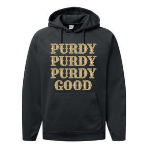 Purdy Purdy Purdy Good Football Quarterback Performance Fleece Hoodie