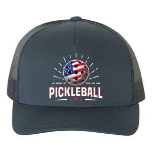 Pickleball Player Paddleball Lover Us American Flag Yupoong Adult 5-Panel Trucker Hat