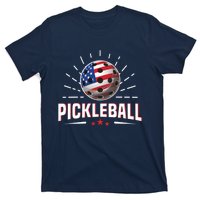 Pickleball Player Paddleball Lover Us American Flag T-Shirt