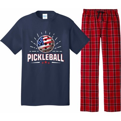 Pickleball Player Paddleball Lover Us American Flag Pajama Set