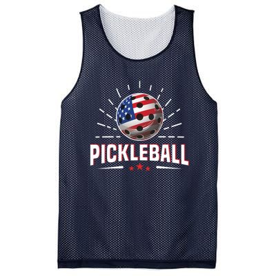 Pickleball Player Paddleball Lover Us American Flag Mesh Reversible Basketball Jersey Tank