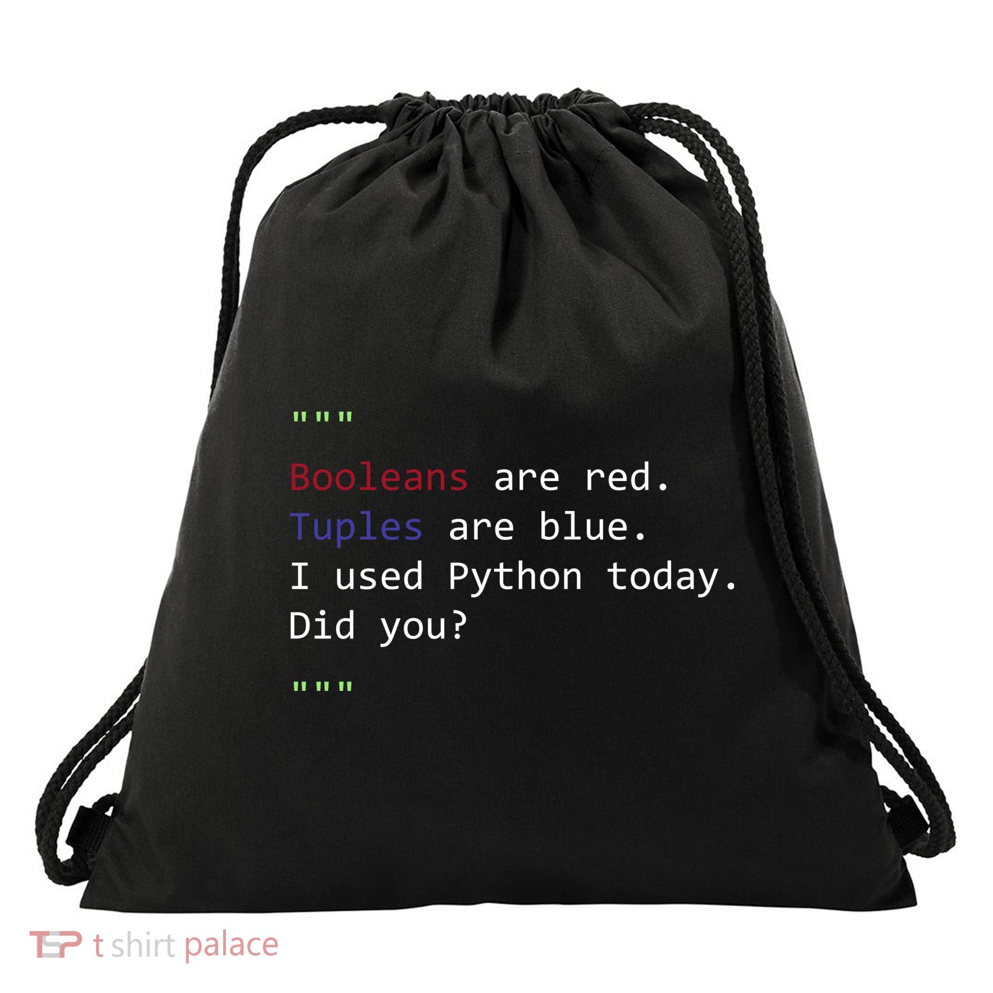 Python Poem Drawstring Bag