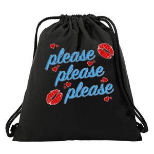 Pl.E.A.S.E. P.L.E.A.Se. P.L.E.A.S.E Song Design Drawstring Bag