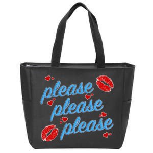 Pl.E.A.S.E. P.L.E.A.Se. P.L.E.A.S.E Song Design Zip Tote Bag