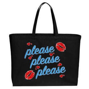 Pl.E.A.S.E. P.L.E.A.Se. P.L.E.A.S.E Song Design Cotton Canvas Jumbo Tote