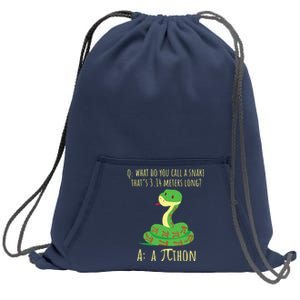 Python Pithon Pi Symbol Funny Math Teacher Pi Day Sweatshirt Cinch Pack Bag