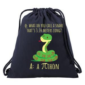 Python Pithon Pi Symbol Funny Math Teacher Pi Day Drawstring Bag