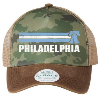 Philly Philadelphia Baseball Retro Vintage Stripes Legacy Tie Dye Trucker Hat