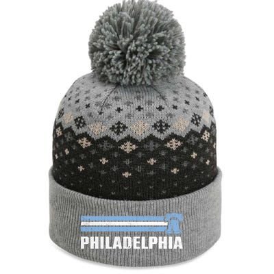 Philly Philadelphia Baseball Retro Vintage Stripes The Baniff Cuffed Pom Beanie