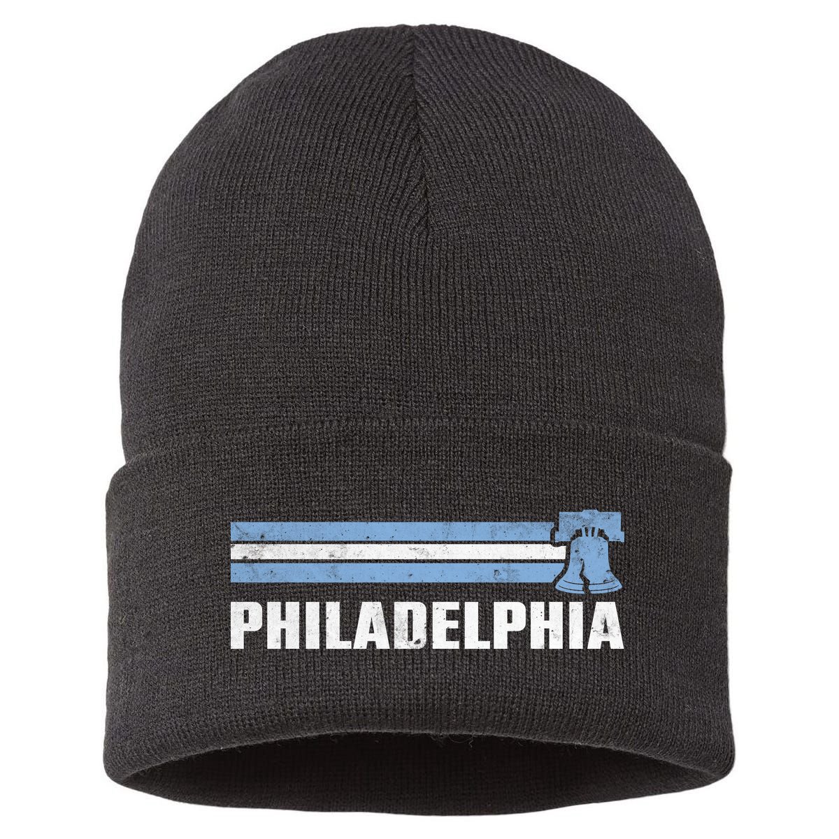 Philly Philadelphia Baseball Retro Vintage Stripes Sustainable Knit Beanie