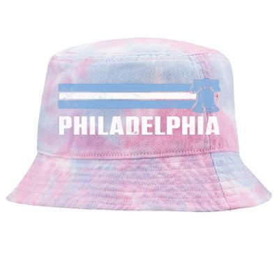 Philly Philadelphia Baseball Retro Vintage Stripes Tie-Dyed Bucket Hat