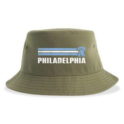 Philly Philadelphia Baseball Retro Vintage Stripes Sustainable Bucket Hat