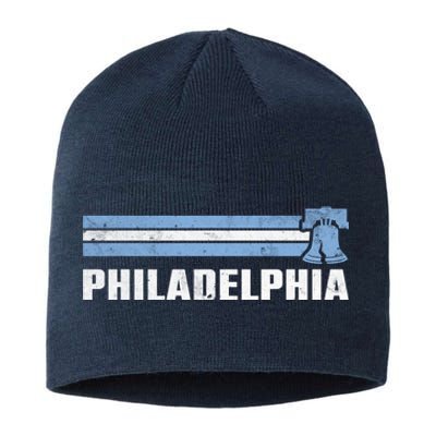 Philly Philadelphia Baseball Retro Vintage Stripes Sustainable Beanie