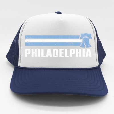 Philly Philadelphia Baseball Retro Vintage Stripes Trucker Hat