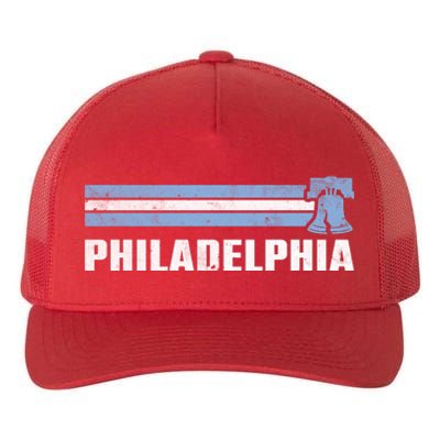 Philly Philadelphia Baseball Retro Vintage Stripes Yupoong Adult 5-Panel Trucker Hat