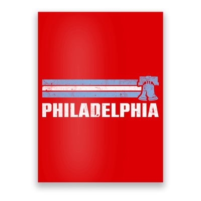 Philly Philadelphia Baseball Retro Vintage Stripes Poster