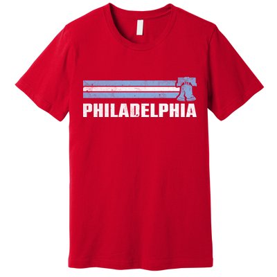 Philly Philadelphia Baseball Retro Vintage Stripes Premium T-Shirt