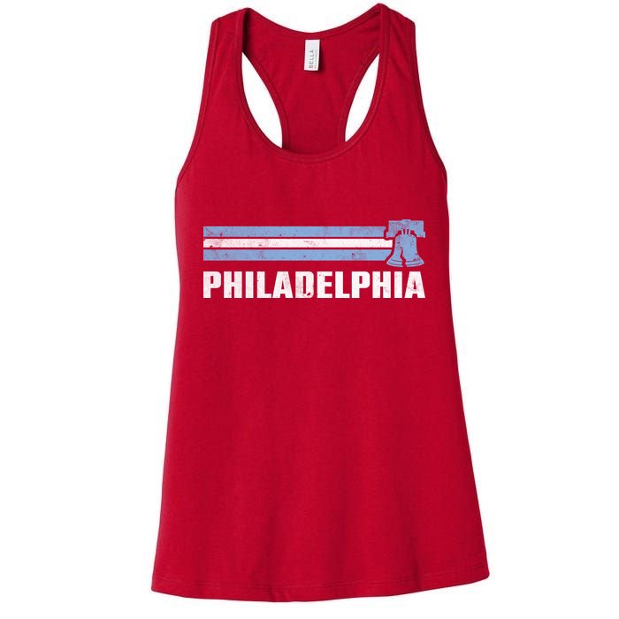 Philly Philadelphia Baseball Retro Vintage Stripes Womens Tank Top