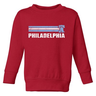Philly Philadelphia Baseball Retro Vintage Stripes Toddler Sweatshirt