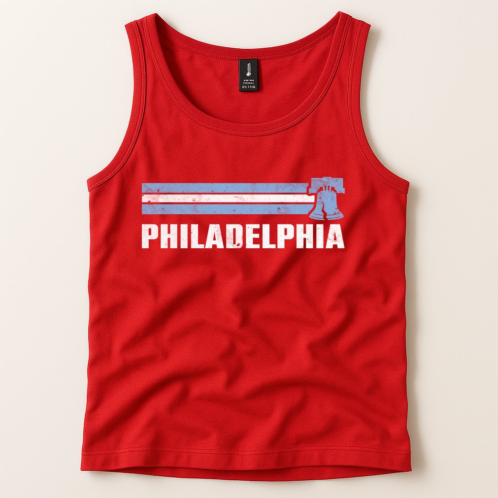 Philly Philadelphia Baseball Retro Vintage Stripes Tank Top