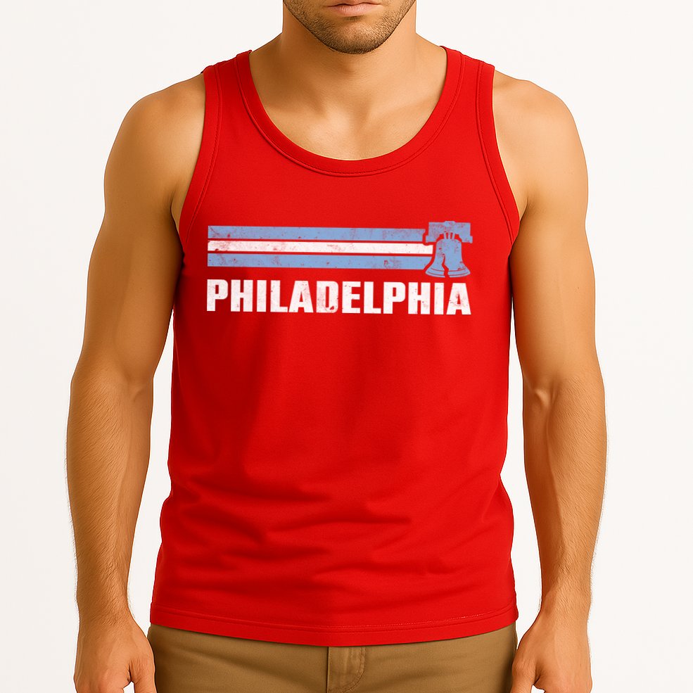 Philly Philadelphia Baseball Retro Vintage Stripes Tank Top