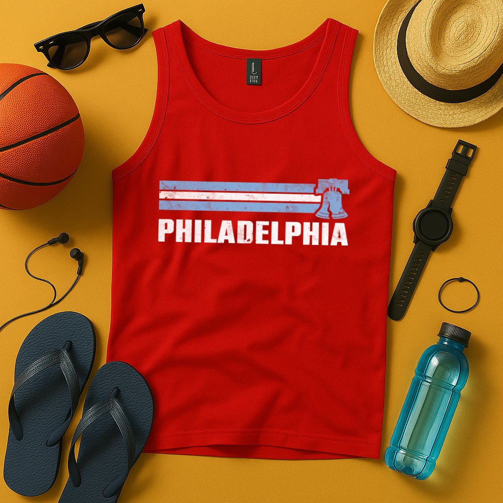 Philly Philadelphia Baseball Retro Vintage Stripes Tank Top