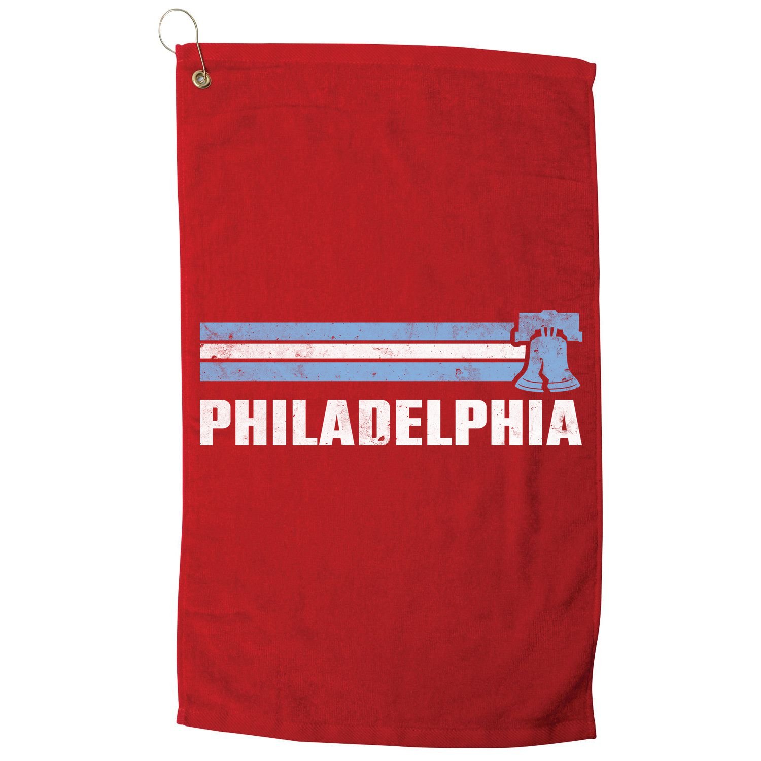 Philly Philadelphia Baseball Retro Vintage Stripes Golf Towel