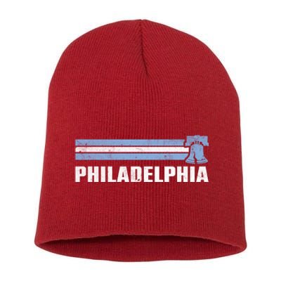 Philly Philadelphia Baseball Retro Vintage Stripes Short Acrylic Beanie