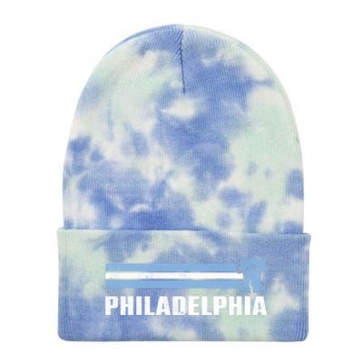 Philly Philadelphia Baseball Retro Vintage Stripes Tie Dye 12in Knit Beanie