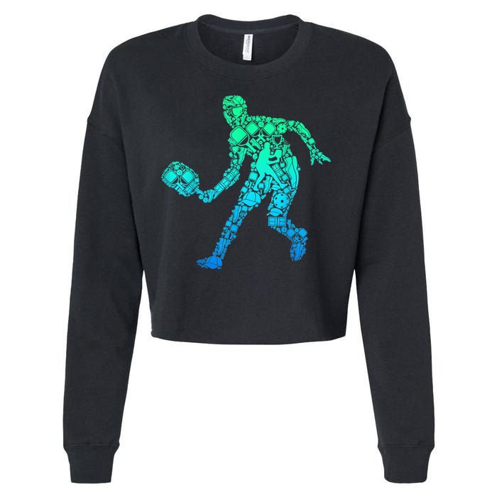 Pickleball Player Cropped Pullover Crew