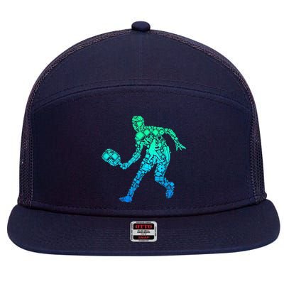 Pickleball Player 7 Panel Mesh Trucker Snapback Hat