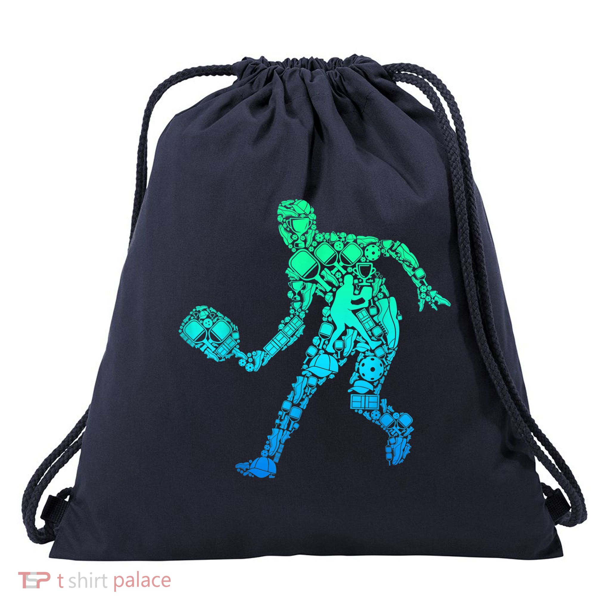 Pickleball Player Drawstring Bag