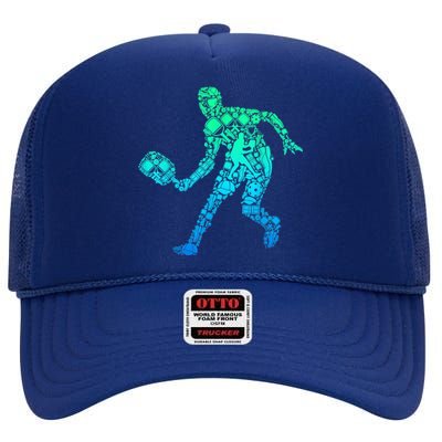 Pickleball Player High Crown Mesh Back Trucker Hat