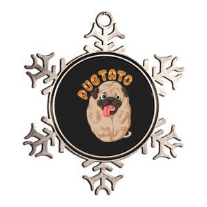 Pug Potato Pugtato Metallic Star Ornament