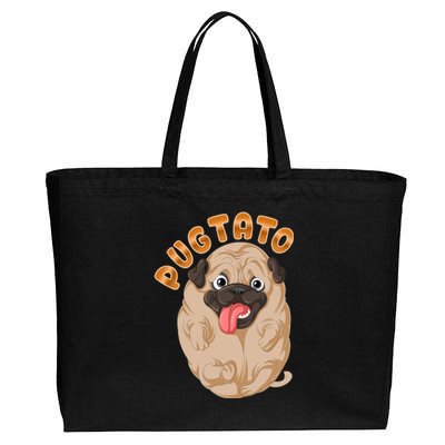 Pug Potato Pugtato Cotton Canvas Jumbo Tote