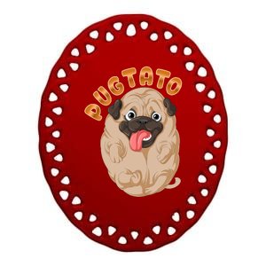 Pug Potato Pugtato Ceramic Oval Ornament