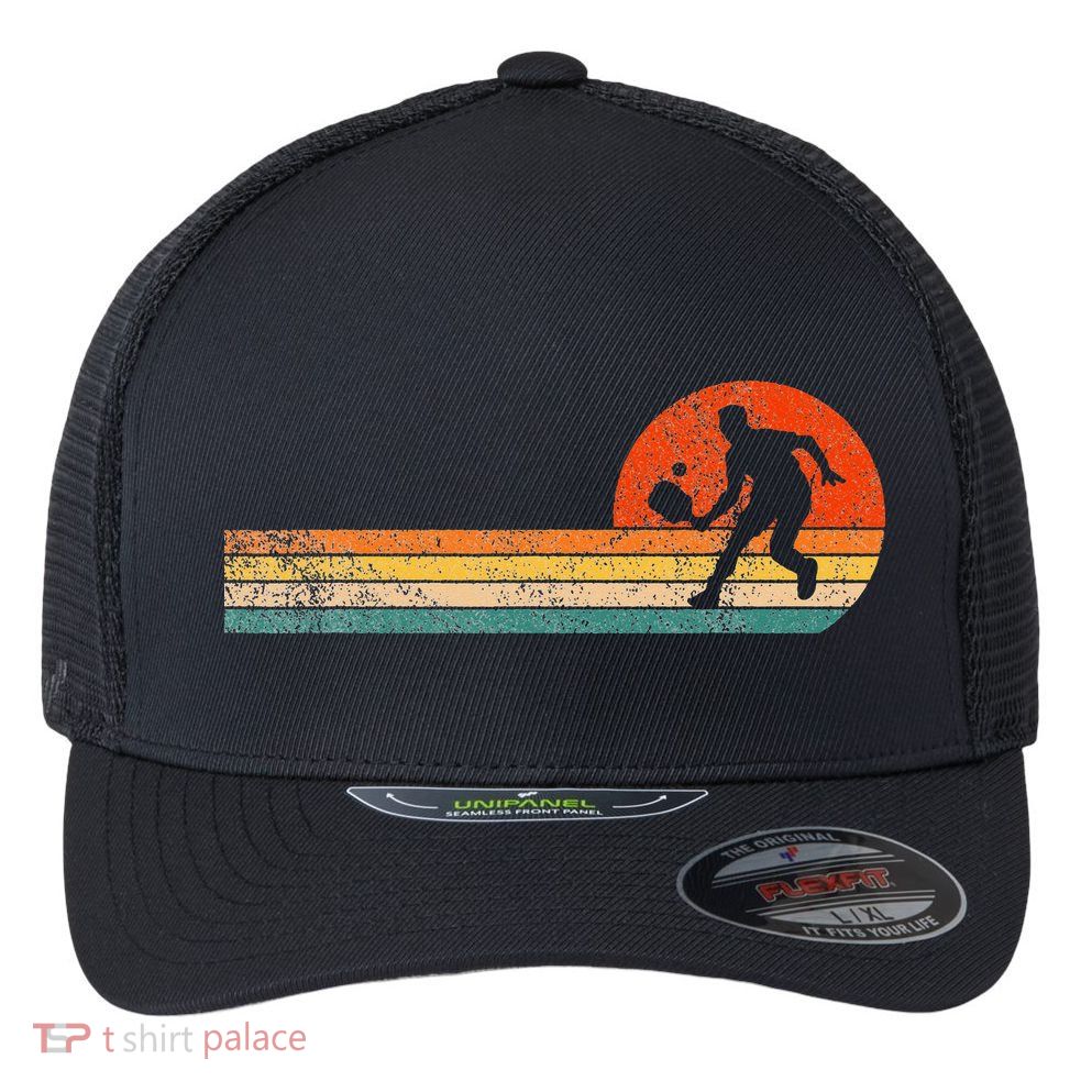 Pickleball Paddle Pickleball Player Dink Retro Flexfit Unipanel Trucker Cap