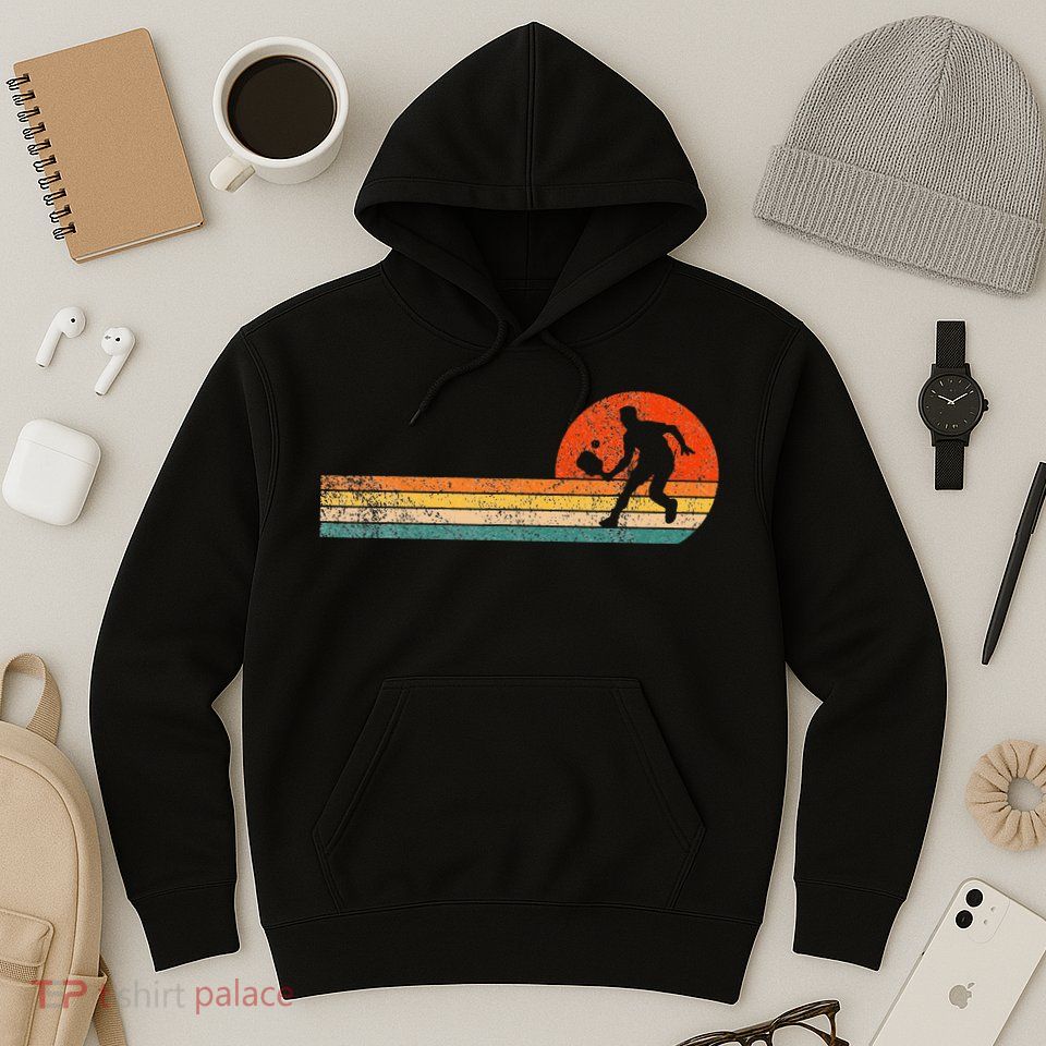 Pickleball Paddle Pickleball Player Dink Retro Hoodie