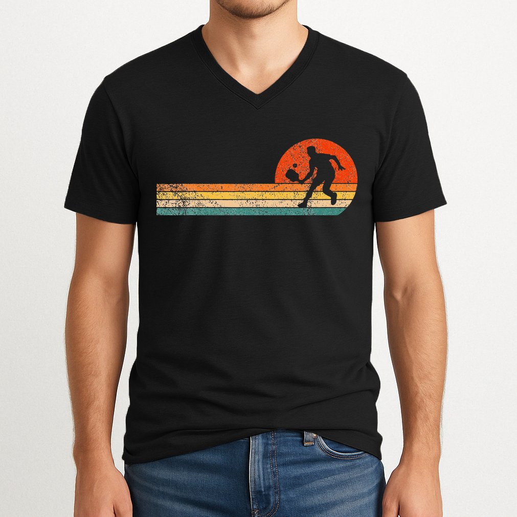 Pickleball Paddle Pickleball Player Dink Retro V-Neck T-Shirt