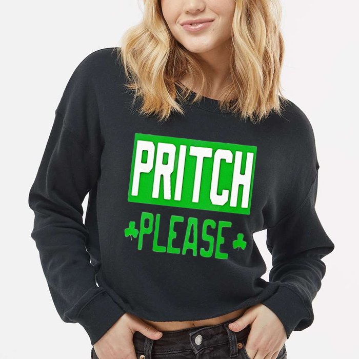 Pritch Please Cropped Pullover Crew