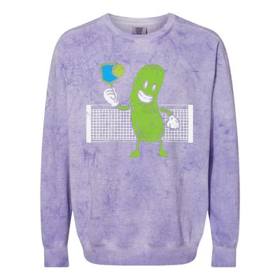 Pickle Playing Pickleball Funny Paddleball Gift Colorblast Crewneck Sweatshirt