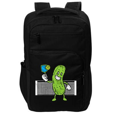 Pickle Playing Pickleball Funny Paddleball Gift Impact Tech Backpack