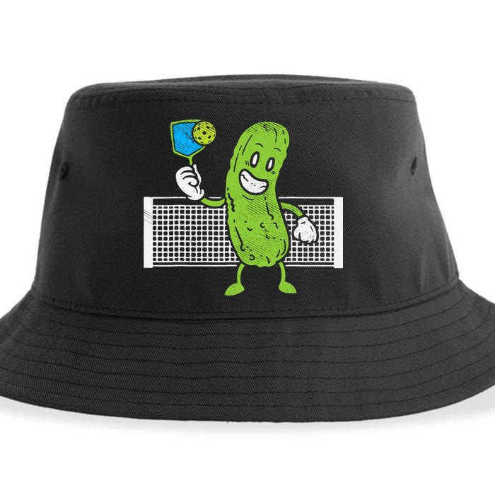 Pickle Playing Pickleball Funny Paddleball Gift Sustainable Bucket Hat