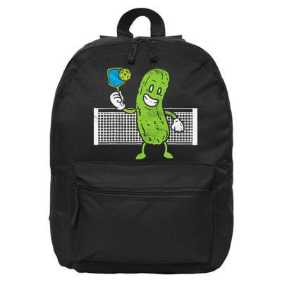 Pickle Playing Pickleball Funny Paddleball Gift 16 in Basic Backpack
