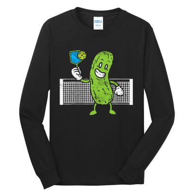 Pickle Playing Pickleball Funny Paddleball Gift Tall Long Sleeve T-Shirt