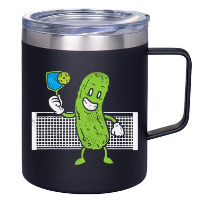 Pickle Playing Pickleball Funny Paddleball Gift 12oz Stainless Steel Coffee Mug