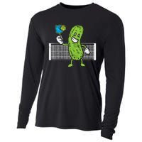 Pickle Playing Pickleball Funny Paddleball Gift Cooling Performance Long Sleeve Crew