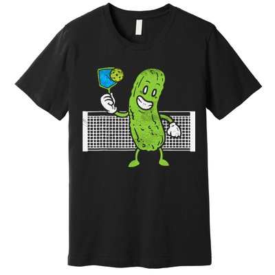 Pickle Playing Pickleball Funny Paddleball Gift Premium T-Shirt