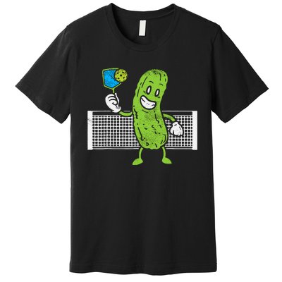 Pickle Playing Pickleball Funny Paddleball Gift Premium T-Shirt