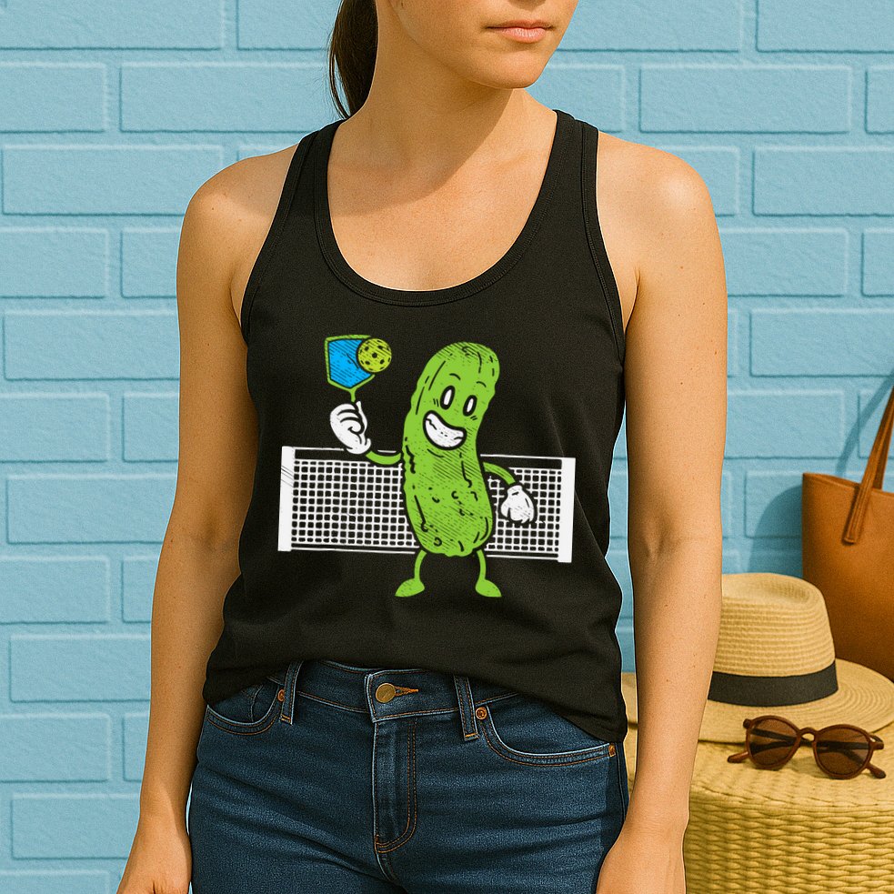 Pickle Playing Pickleball Funny Paddleball Gift Womens Tank Top